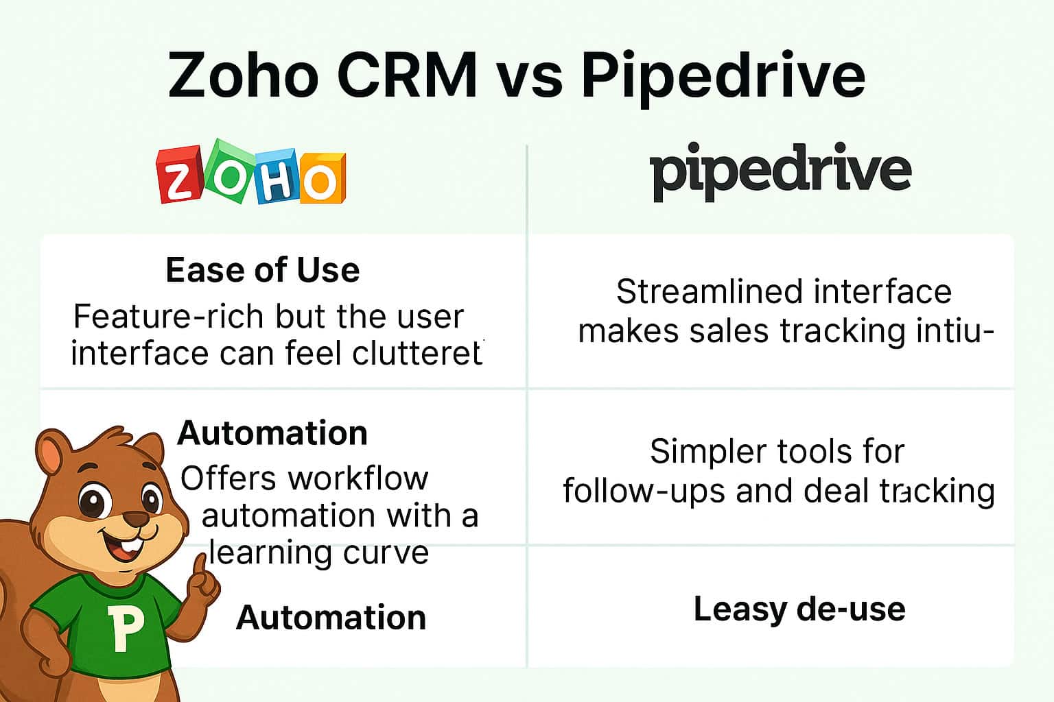 Zoho CRM vs Pipedrive