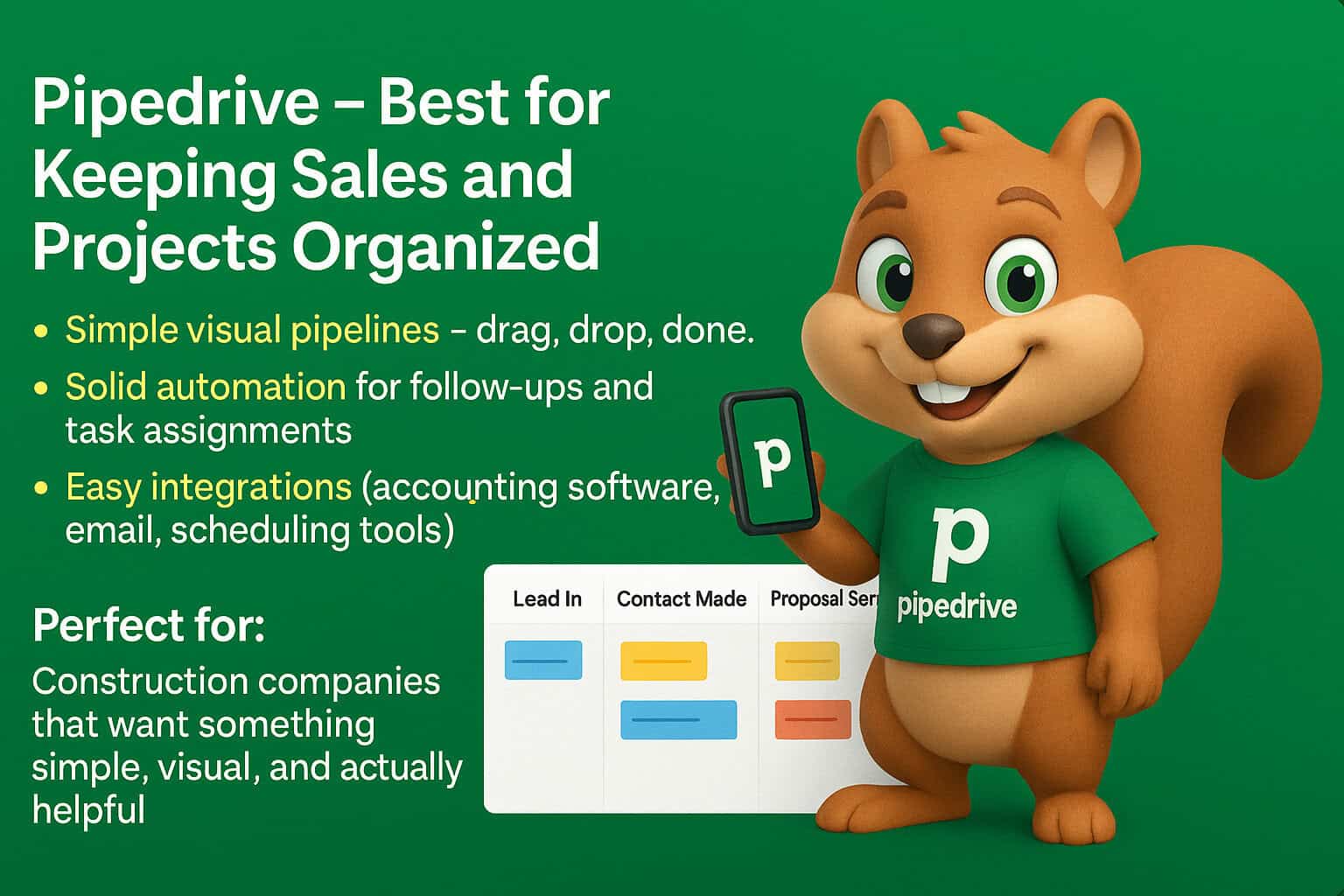 Pipedrive – Best for Keeping Sales and Projects Organized