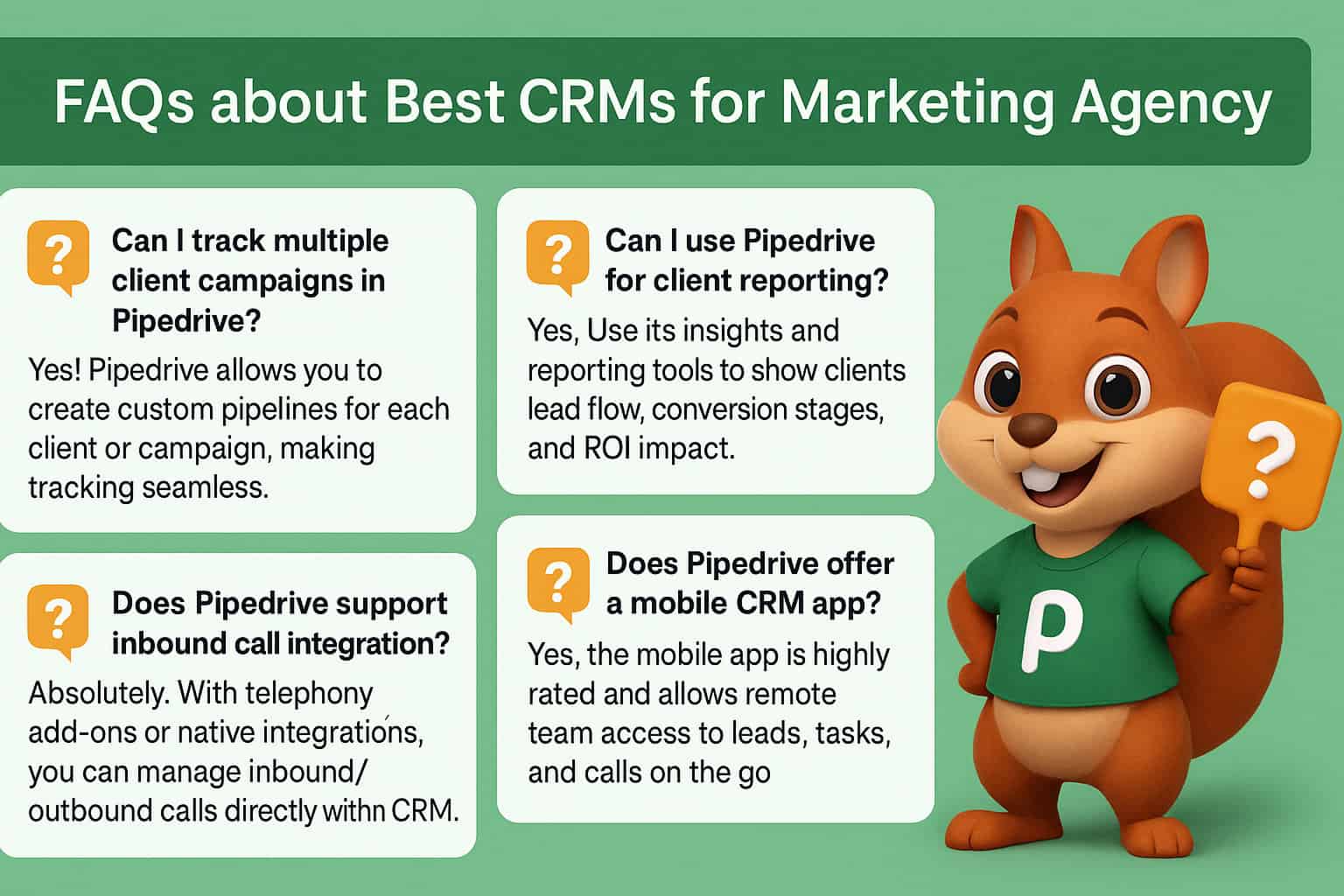 FAQs about Best CRMs for Marketing Agency