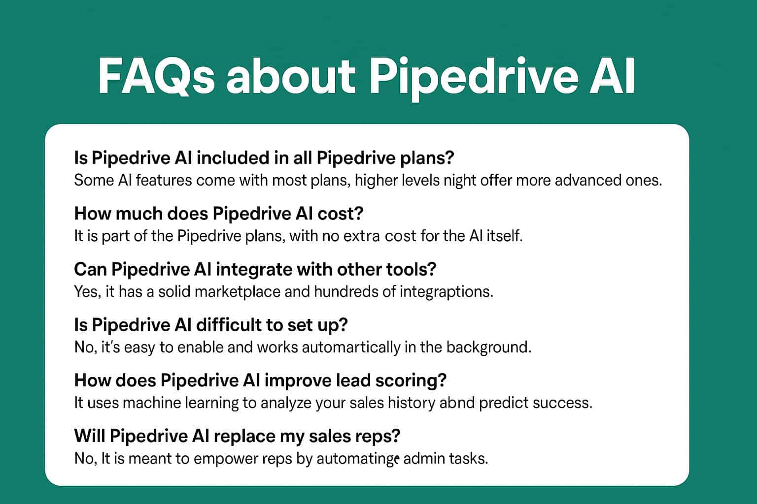FAQs about Pipedrive AI