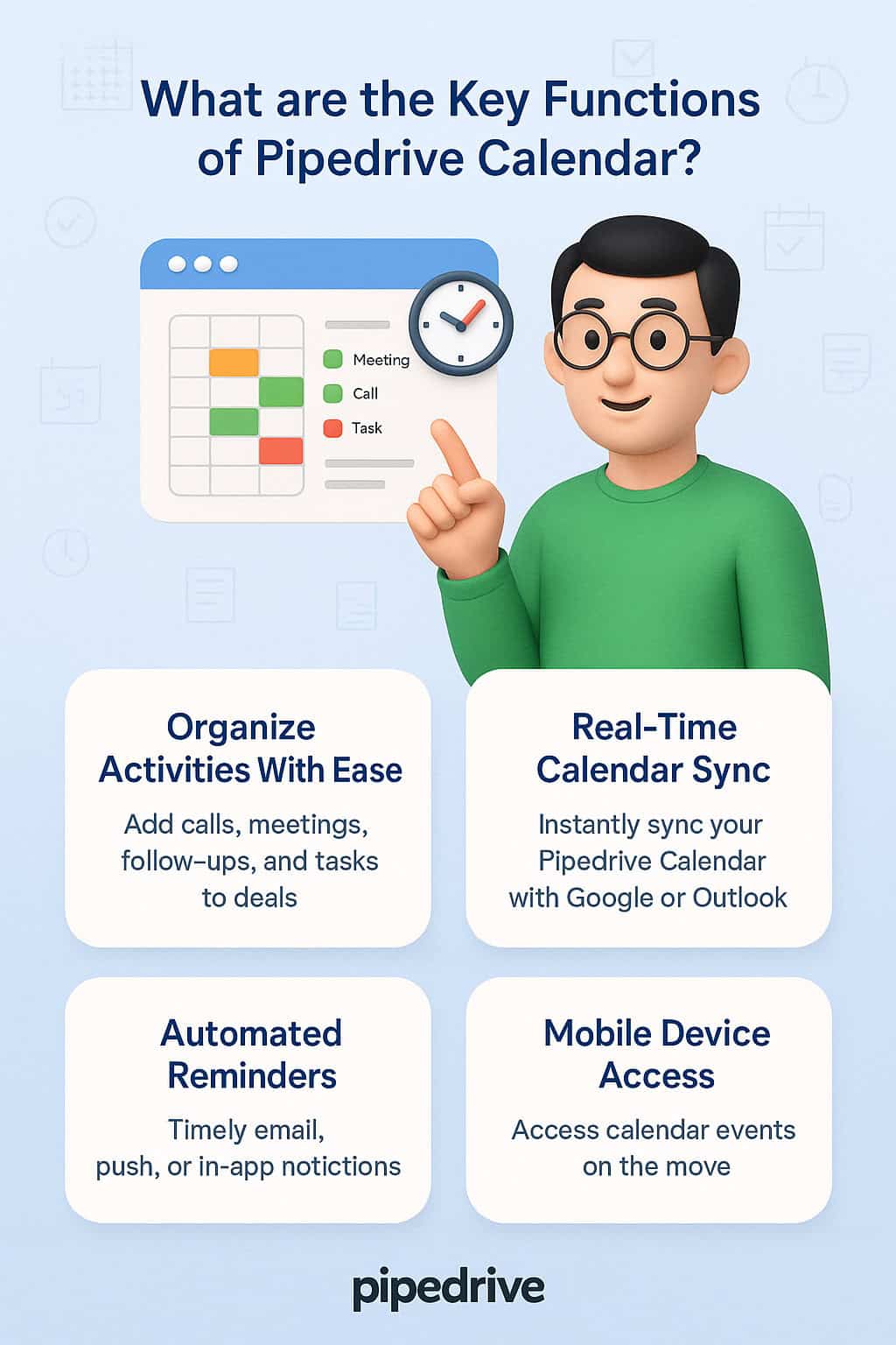 FAQs about Pipedrive Calendar