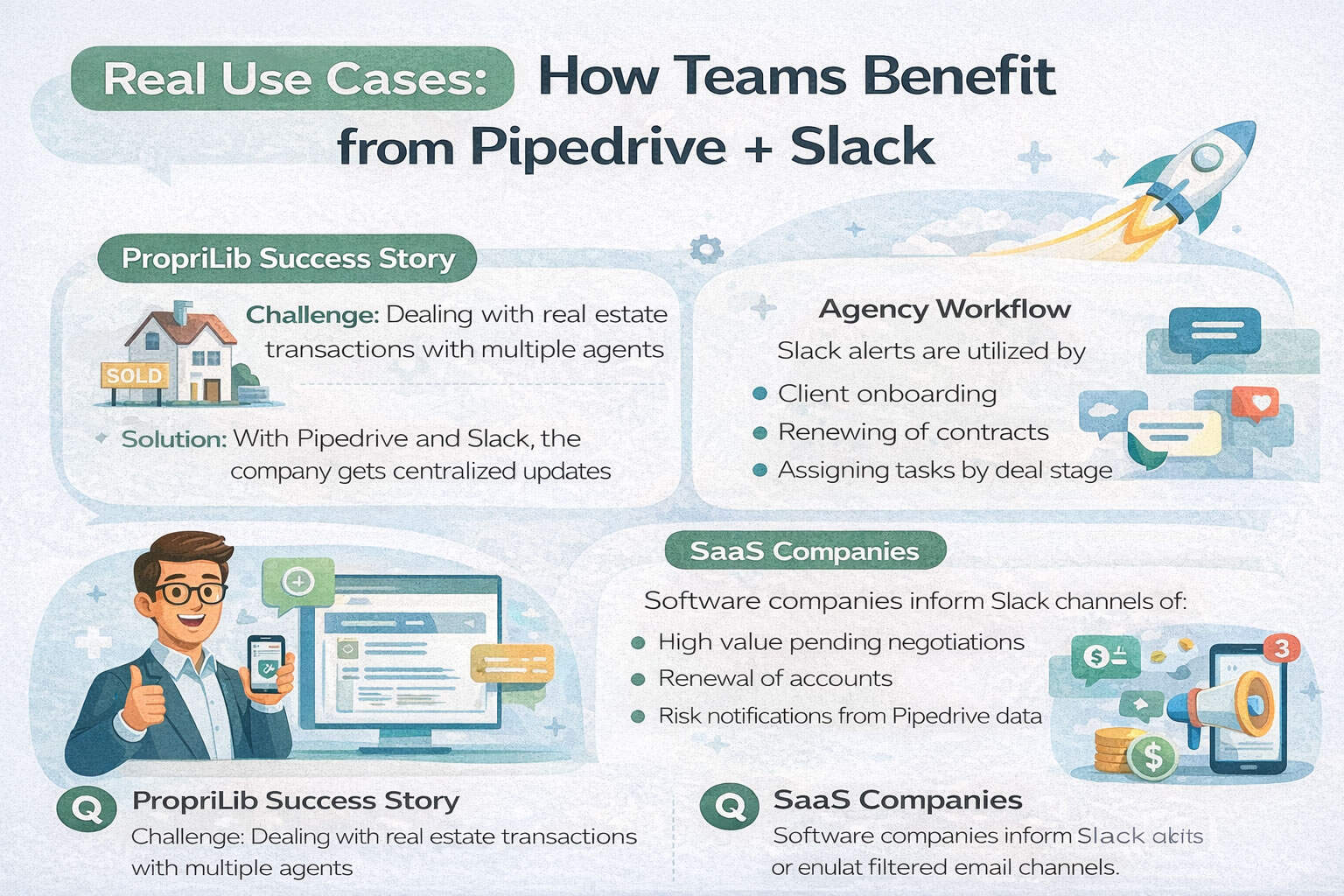 Real Use Cases: How Teams Benefit from Pipedrive + Slack Real Use Cases: How Teams Benefit from Pipedrive + Slack